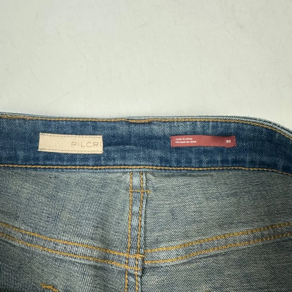Anthropologie Pilcro Signature High‎ Rise Embroidered Western Denim Short 30 - Picture 11 of 13